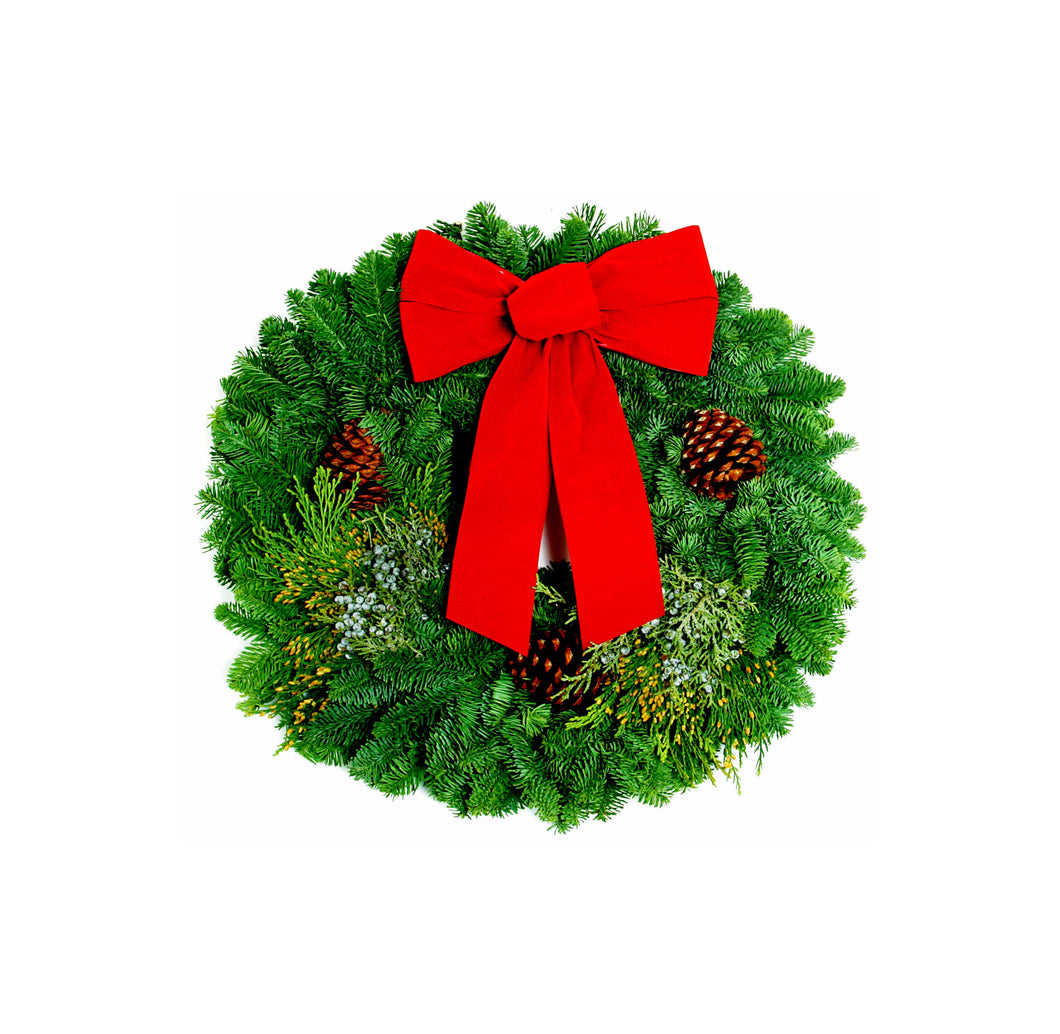 Mixed Evergreen Wreath (Shipped)